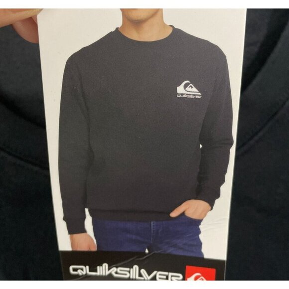 NEW Quiksilver Mens XXL Black Pullover Sweatshirt Cotton/Poly Blend Crewneck - Picture 6 of 7